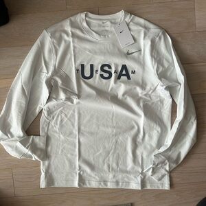 Nike Men's White USA Long Sleeve Tee